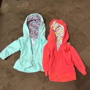 Two spring/fall fleece coats